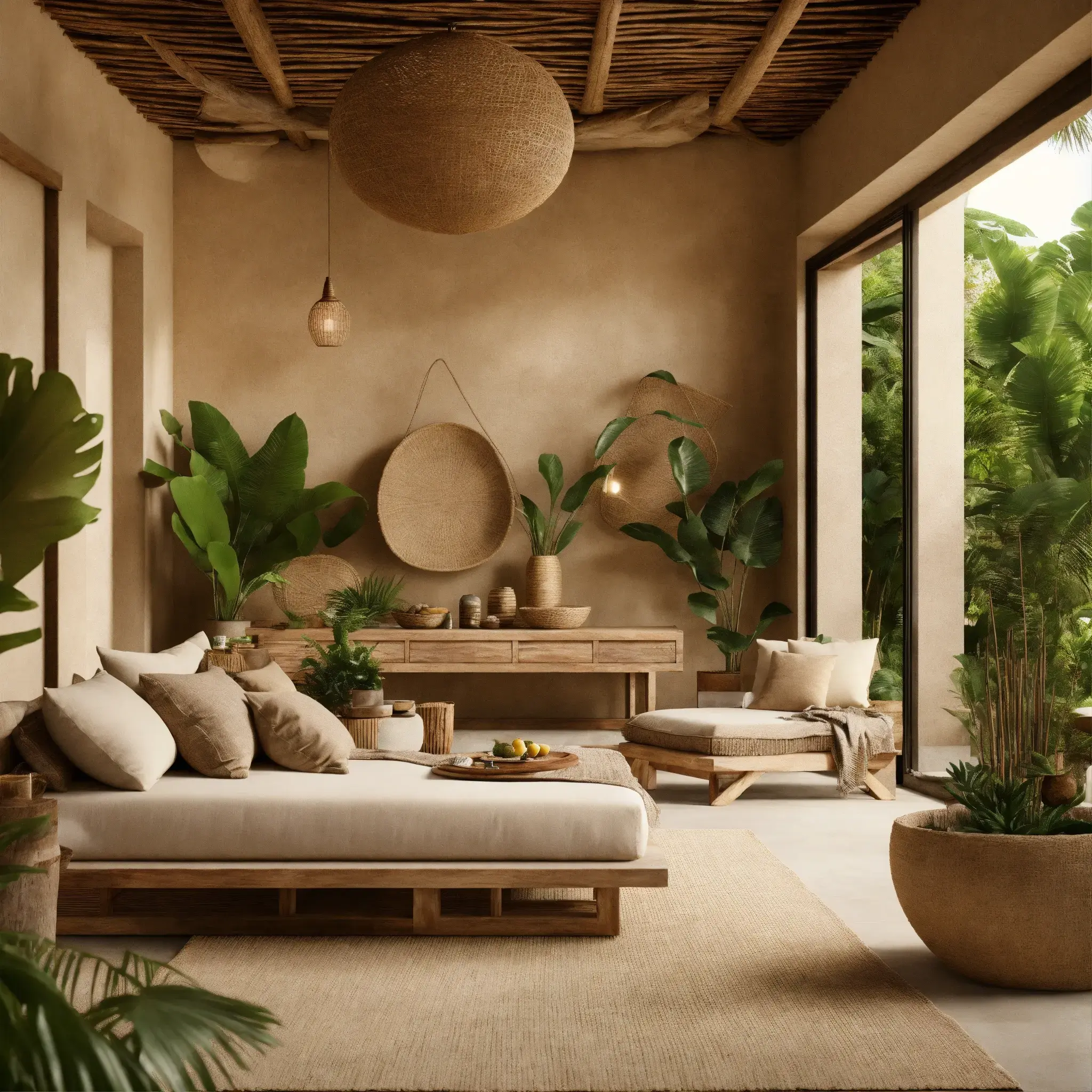 room with strategically placed mirror reflecting window light